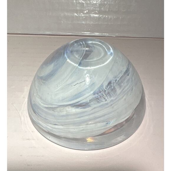 Vintage Kosta Boda Sweden Anna Ehrner 4.5 In Swirled White Atoll Bowl - Picture 5 of 7